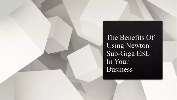 the benefits of using newton sub giga esl in your business