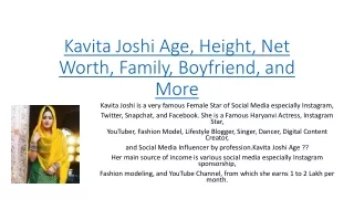 Kavita Joshi Age, Height, Net Worth
