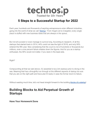5 steps to a successful startup for 2022