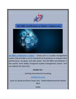 ISO 9001 Certification in Dubai | Uaeiso.com