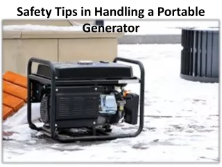 safety tips in handling a portable generator