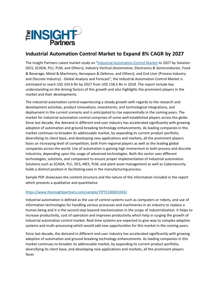 industrial automation control market to expand