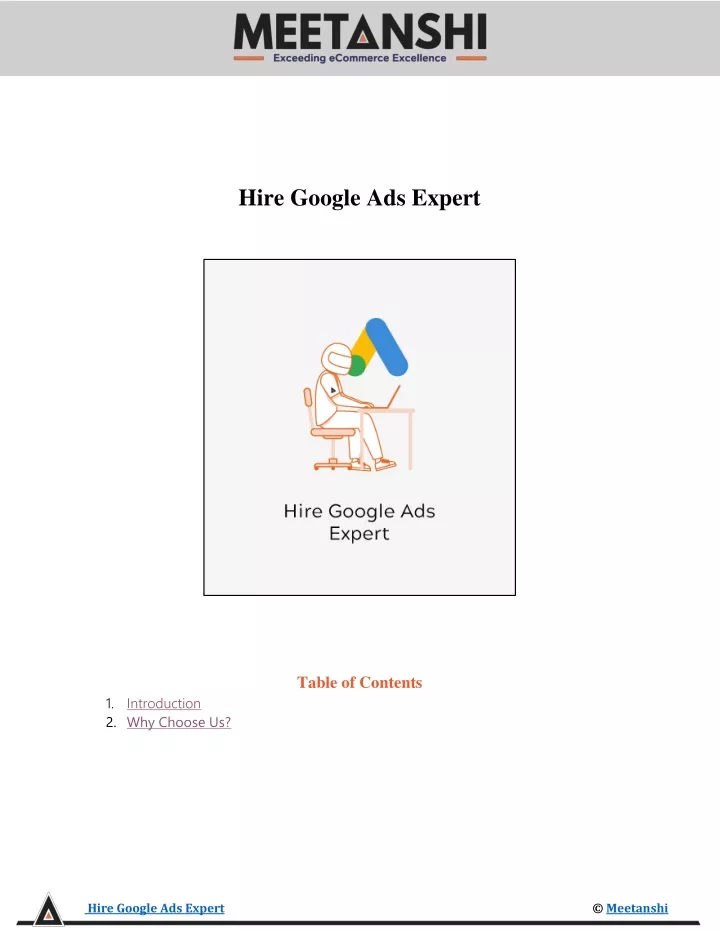 hire google ads expert table of contents