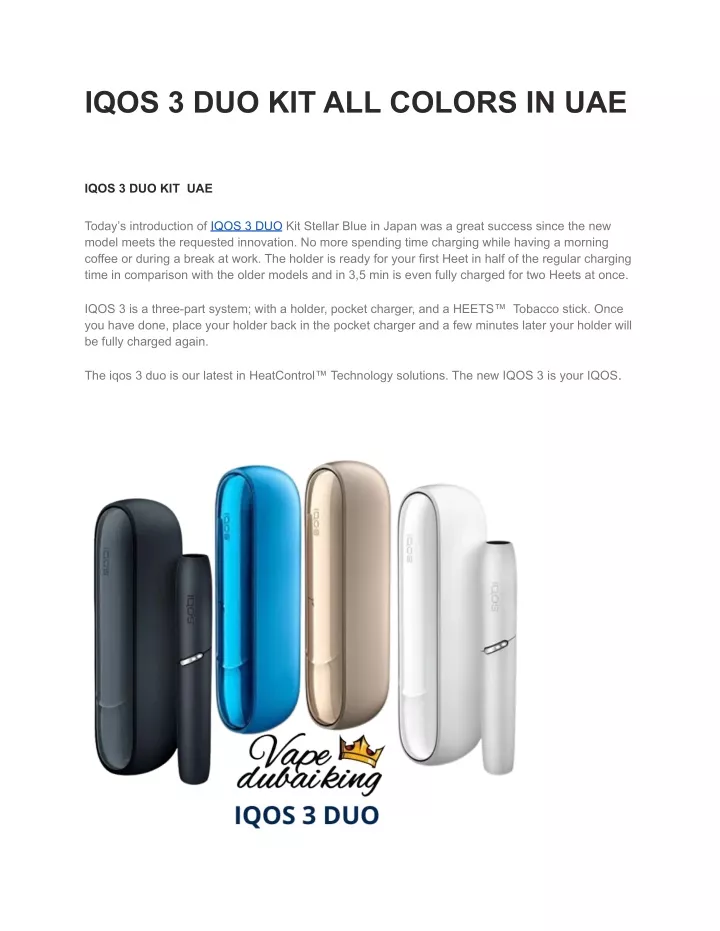 iqos 3 duo kit all colors in uae