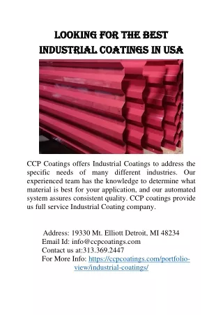 Looking for the best Industrial Coatings in USA