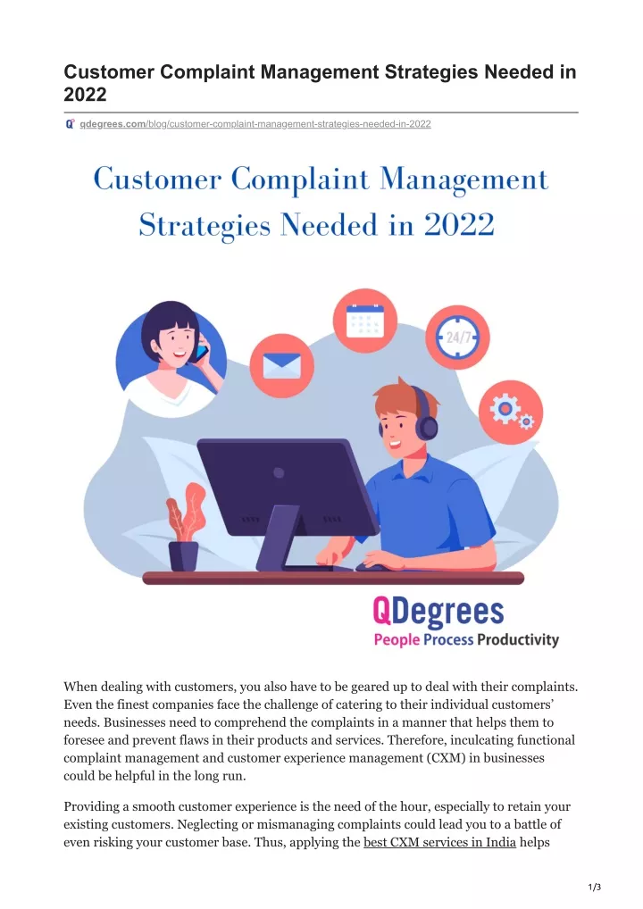 customer complaint management strategies needed