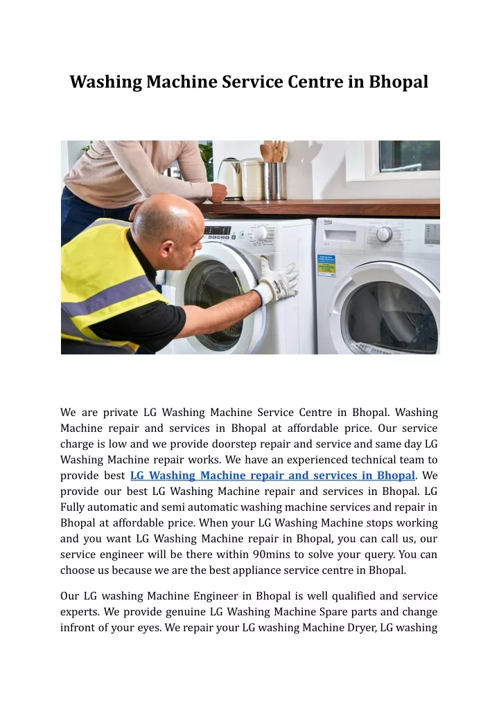 washing machine service centre in bhopal