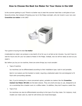 how to choose the best ice maker for your home