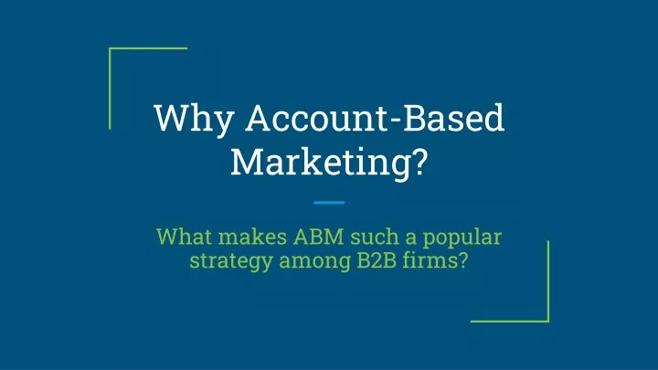 why account based marketing