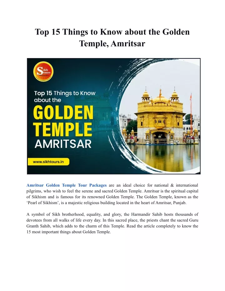top 15 things to know about the golden temple