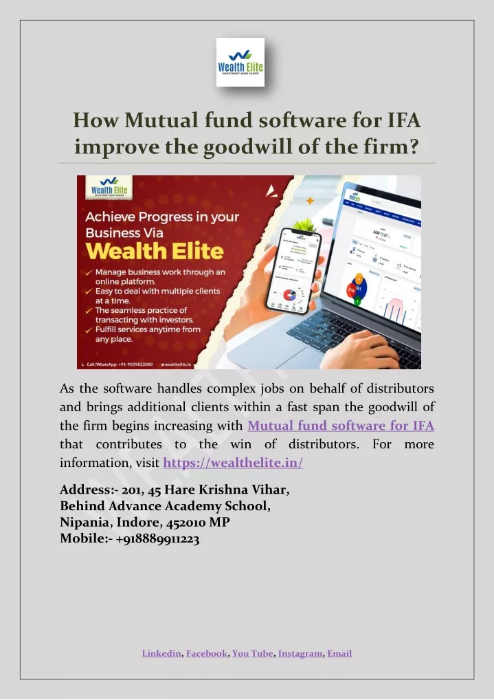 how mutual fund software for ifa improve