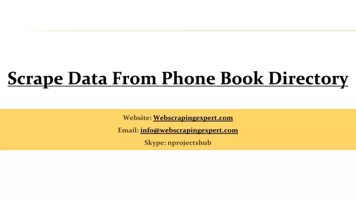 scrape data from phone book directory