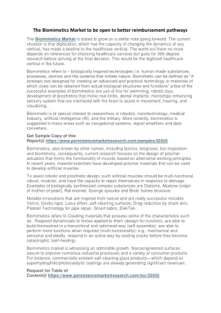 the biomimetics market to be open to better