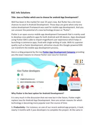 b2c info solutions
