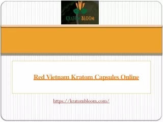 Red Vietnam Kratom Capsules Online