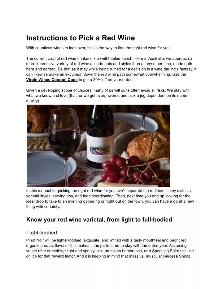 instructions to pick a red wine