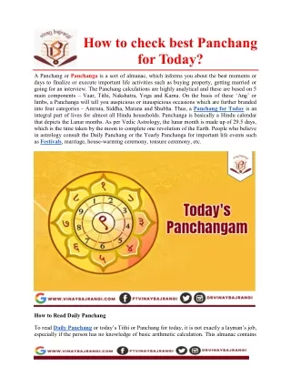 how to check best panchang for today