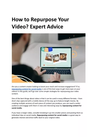 how to repurpose your video expert advice