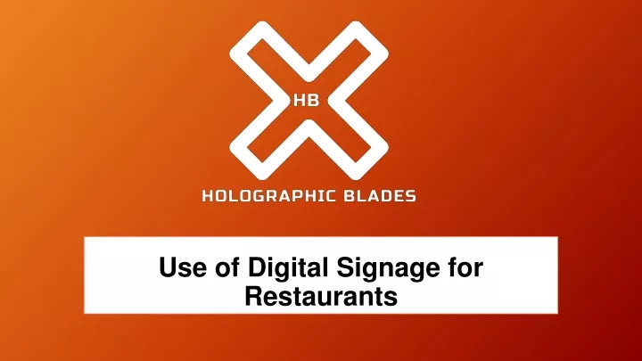 use of digital signage for restaurants