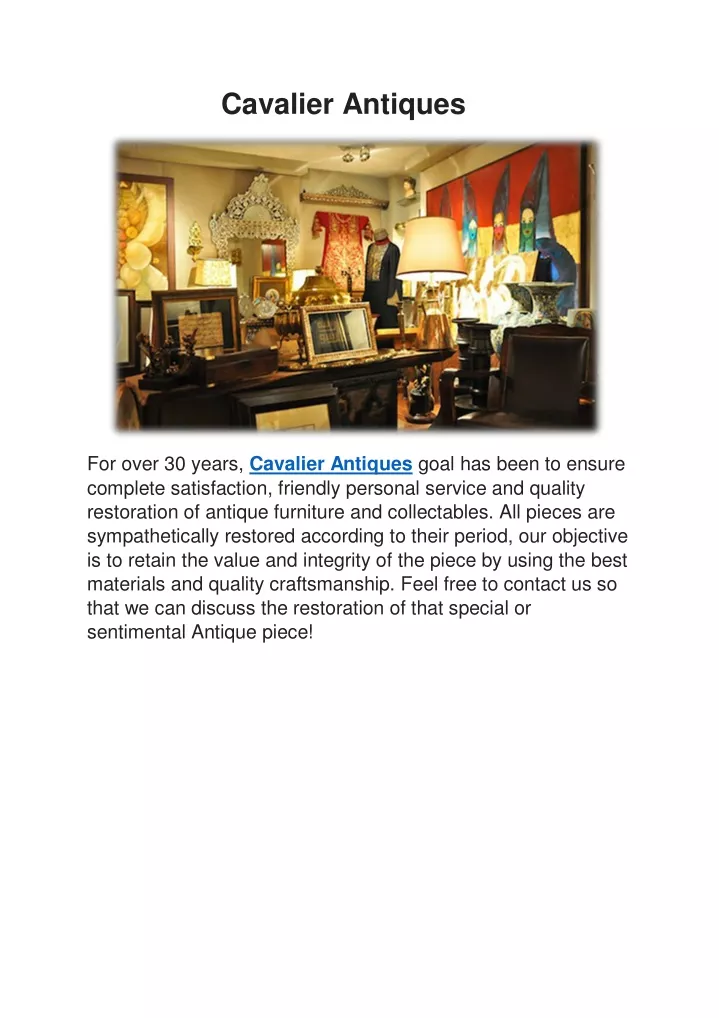 PPT - Cavalier Antiques PowerPoint Presentation, free download - ID ...