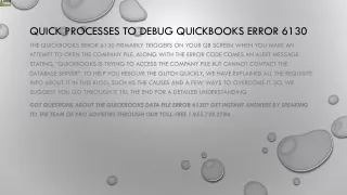 quick processes to debug quickbooks error 6130