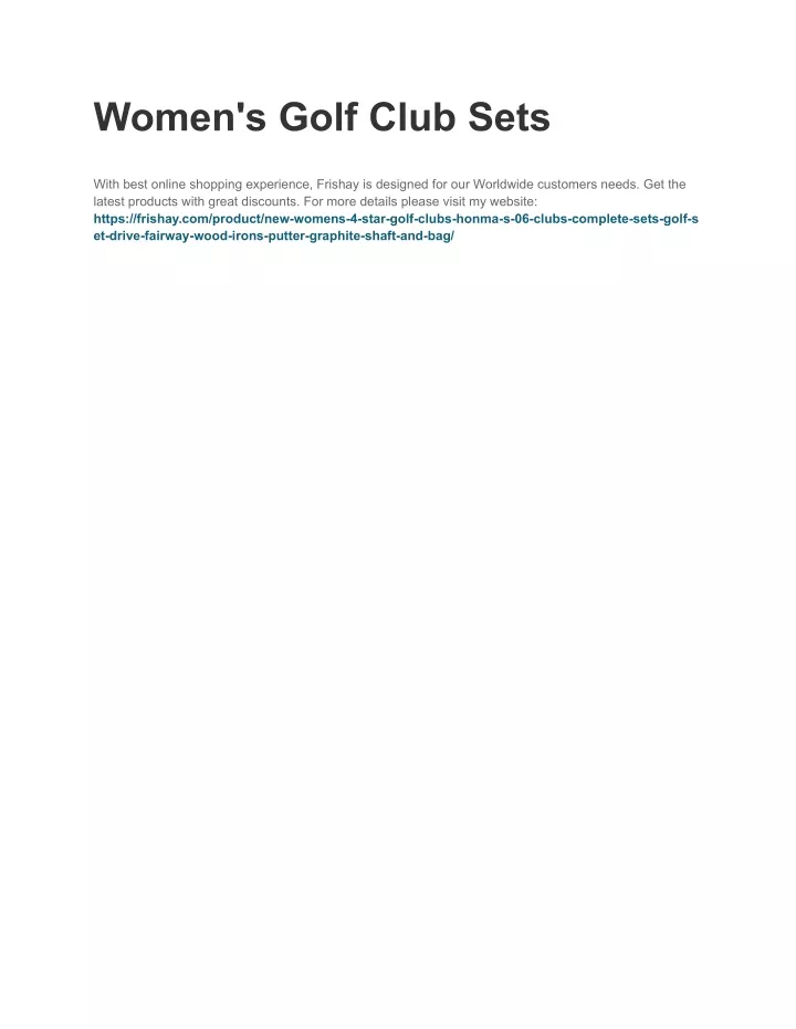 women s golf club sets