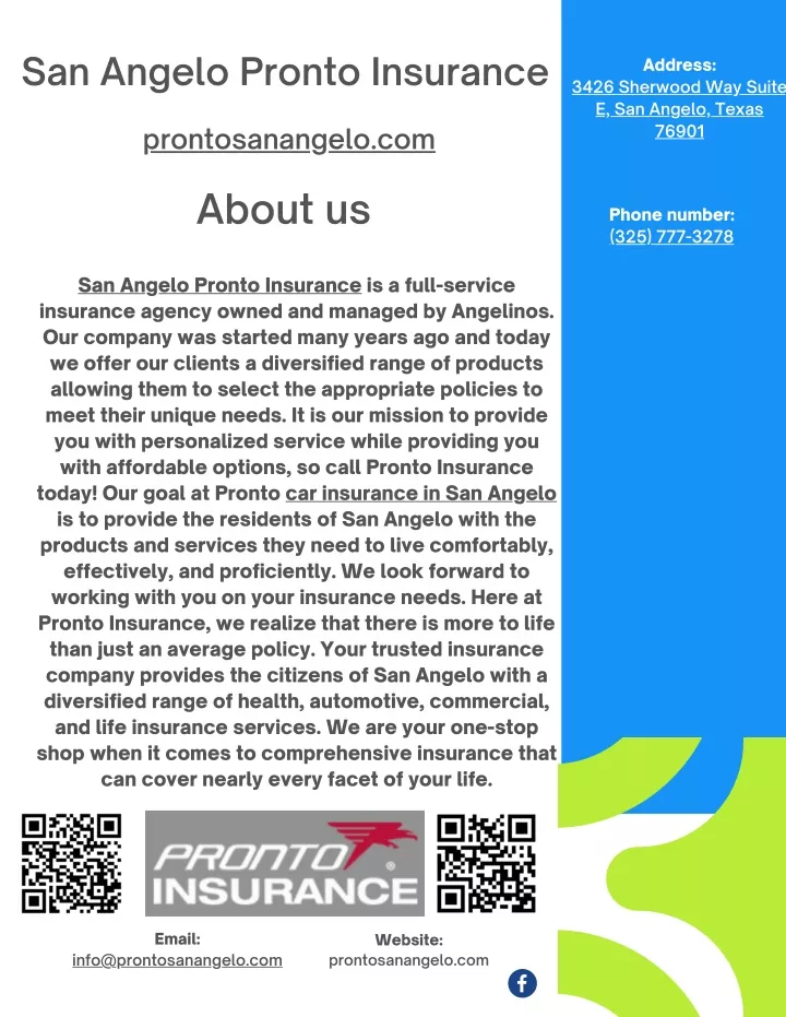 san angelo pronto insurance