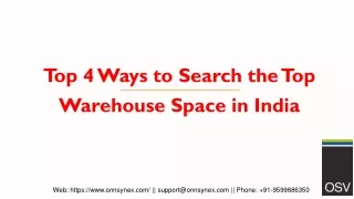 Top 4 Ways to Search the Top Warehouse Space in India