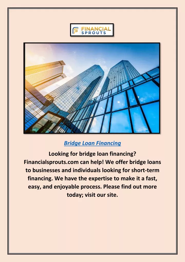 bridge loan financing