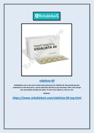 Want To Buy Vidalista 60