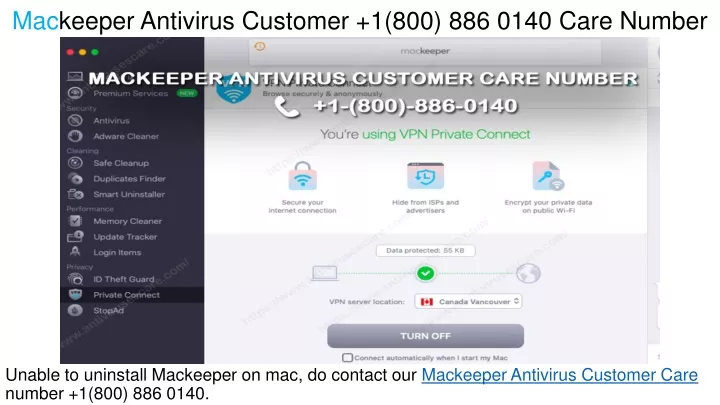 mac keeper antivirus customer 1 800 886 0140 care number