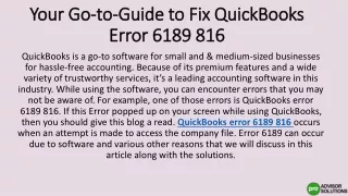 your go to guide to fix quickbooks error 6189 816