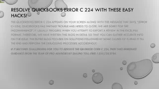 resolve quickbooks error c 224 with these easy hacks