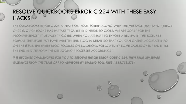 resolve quickbooks error c 224 with these easy hacks