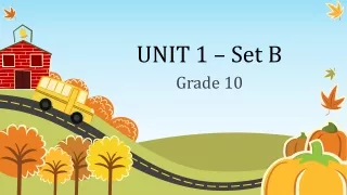 Sadlier Level E -UNIT 1 – Set B