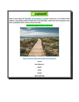 Benefits Of Investing In Stocks  Canorit.com