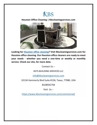 Houston Office Cleaning | Kbscleaningservices.com