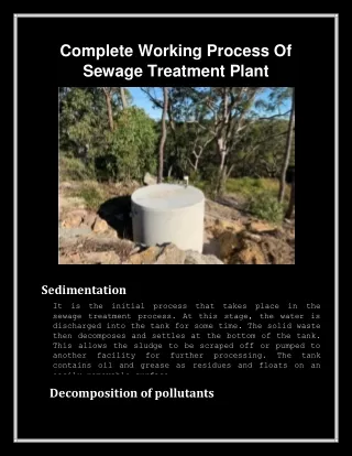 Complete Working Process Of Sewage Treatment Plant