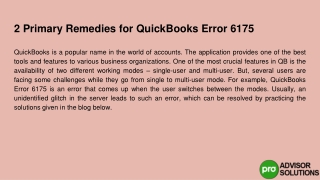 2 primary remedies for quickbooks error 6175