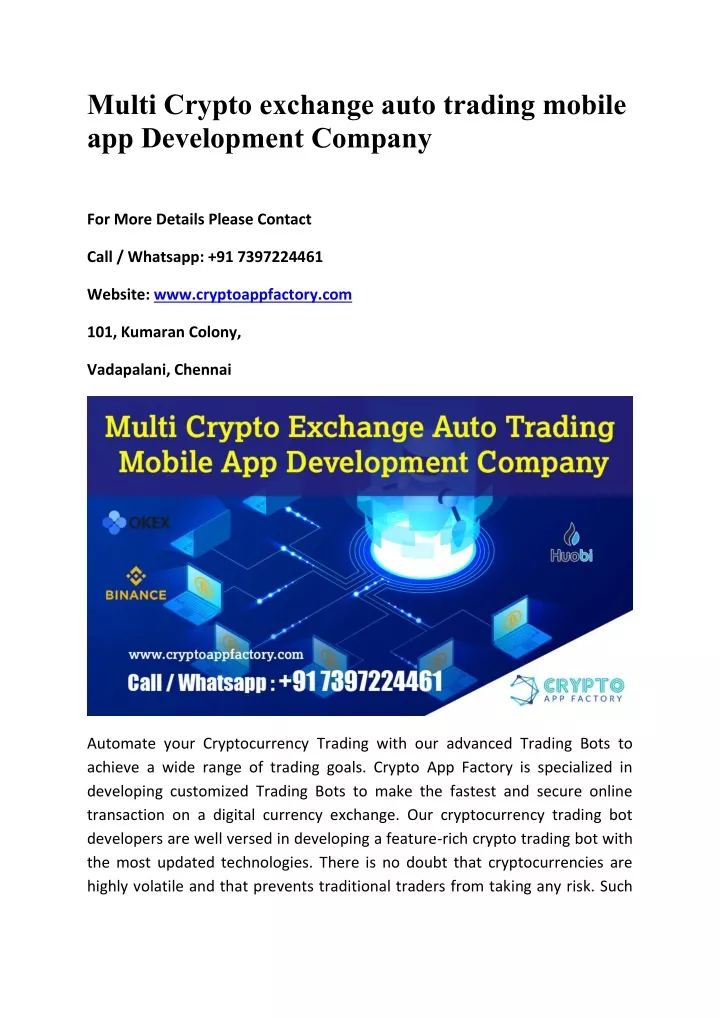 multi crypto exchange auto trading mobile