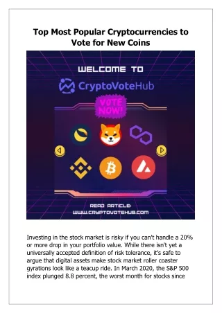 Top Most Popular Cryptocurrencies to Vote for New Coins