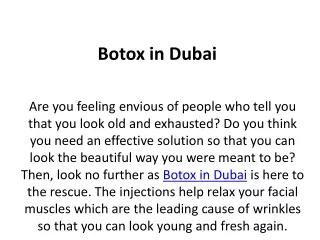 Botox in Dubaiii