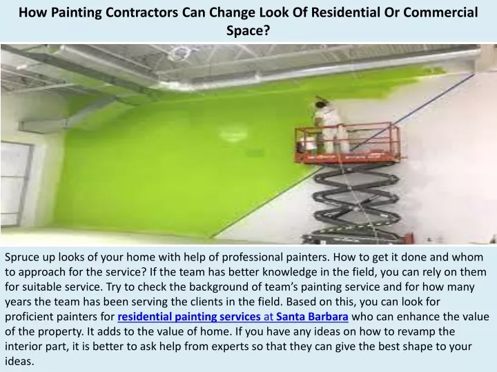 how painting contractors can change look of residential or commercial space