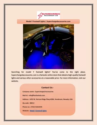 model y footwell lights superchargedaccessories