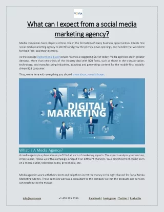What can I expect from a social media marketing agency