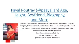 Payal Routray (@paayaliah) Age, Height