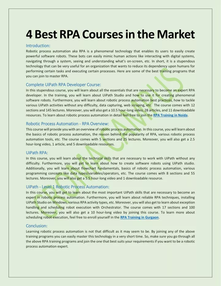 4 best rpa courses in the market intro