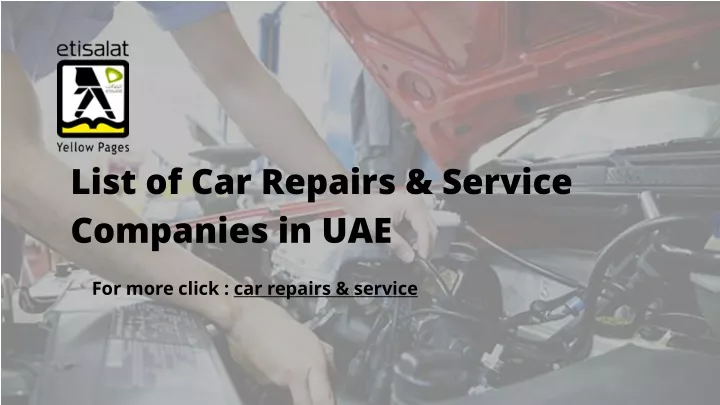list of car repairs service companies in uae