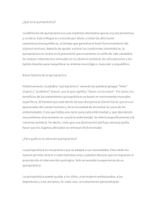 qu es la quiropr ctica