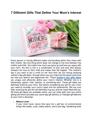 7 different gifts that define your mom s interest